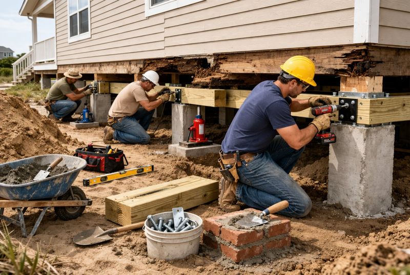 Our team working on Foundation Repair projects in Leavenworth, KS