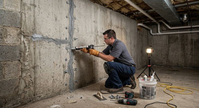 Basement Crack Repair in Leavenworth, KS