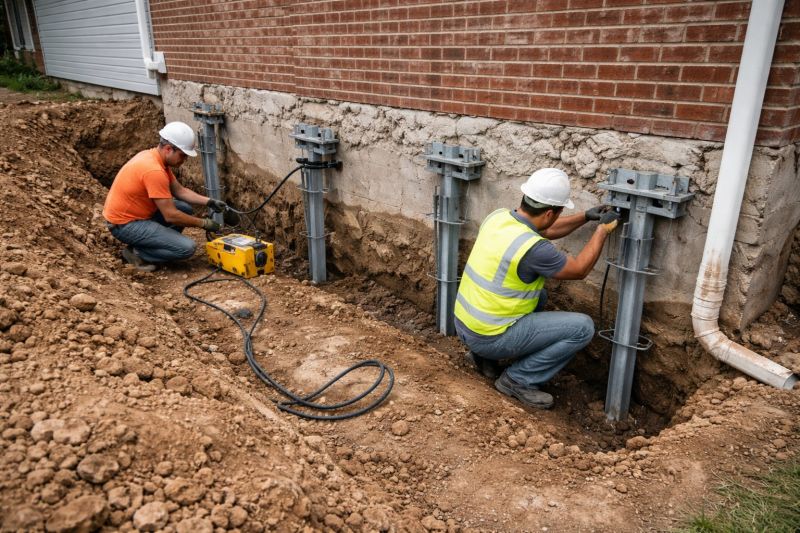 Helical Piers Installation in Leavenworth, KS