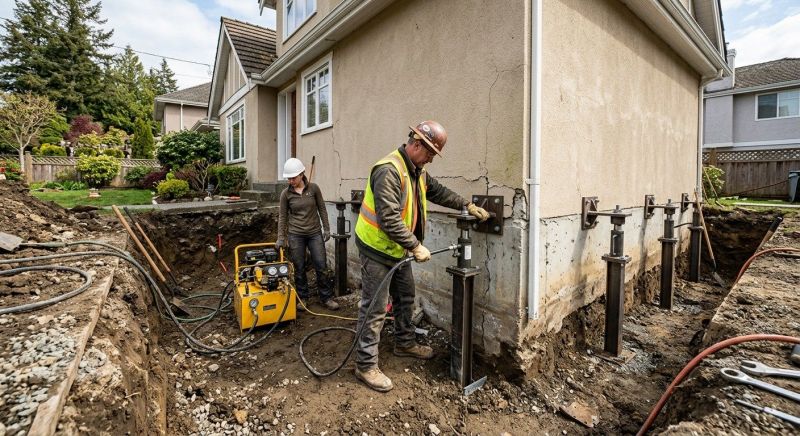 Sinking Foundation Repair in Leavenworth County, KS