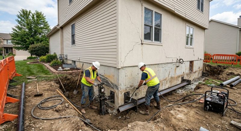 Sinking Foundation Repair in Leavenworth County, KS