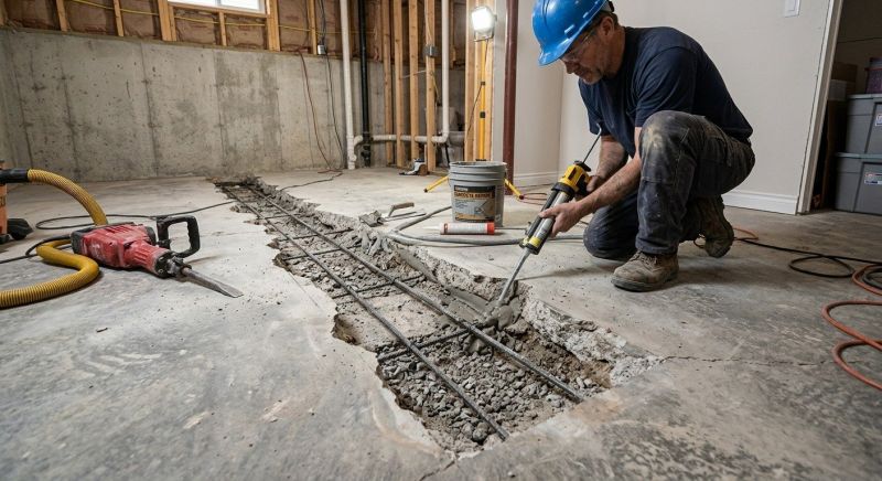 Slab Foundation Repair in Leavenworth, KS